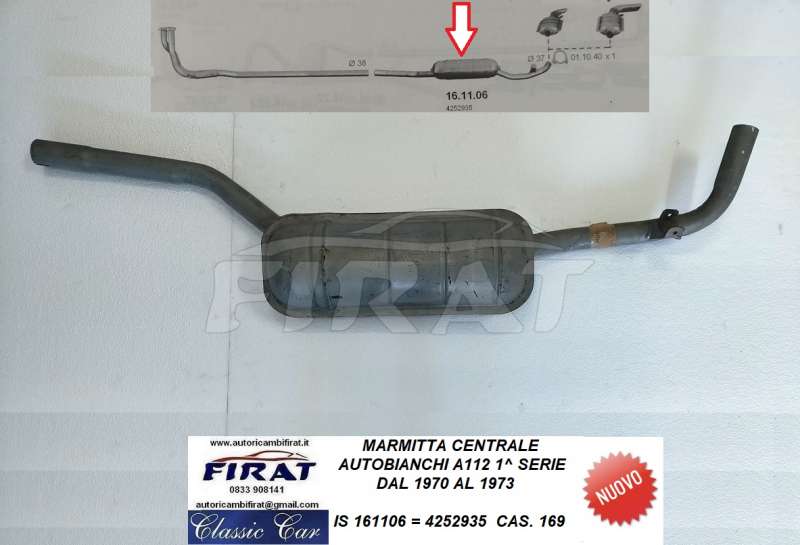 MARMITTA A112 1 SERIE 70 - 73 CENTRALE (161106)